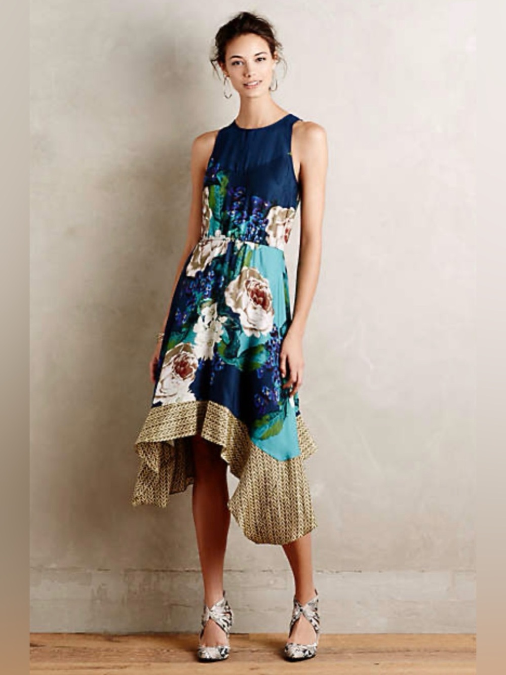 COREY LYNN CALTER By Anthropologie Tallulah Floral Sleeveless Dress